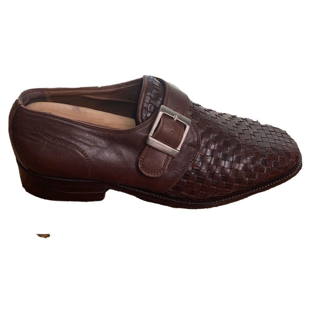 Italian Designer Alta Moda Men's Brown Loafers Buckle, Size 42 8.5(US)